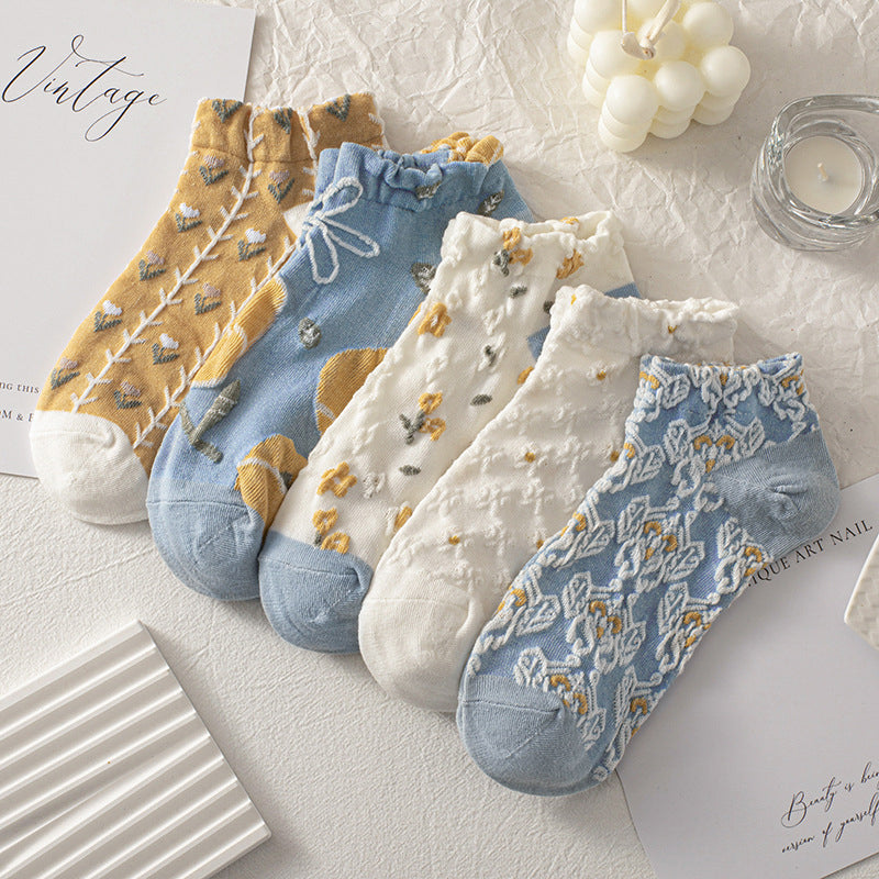 Lässige Socken Mit Blumenmuster