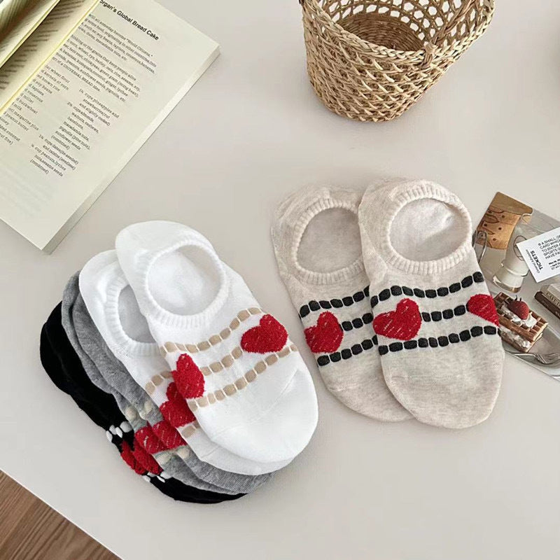 Lässige Socken Mit Herzmuster