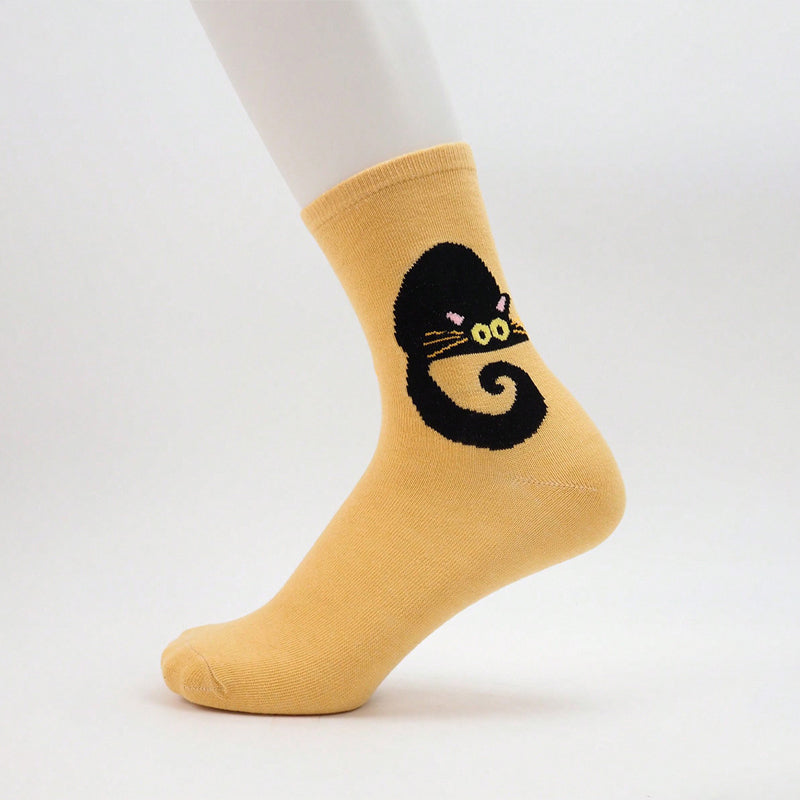 Lässige Socken Mit Katzenmuster