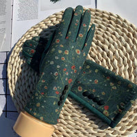 Warme Handschuhe Mit Blumenmuster
