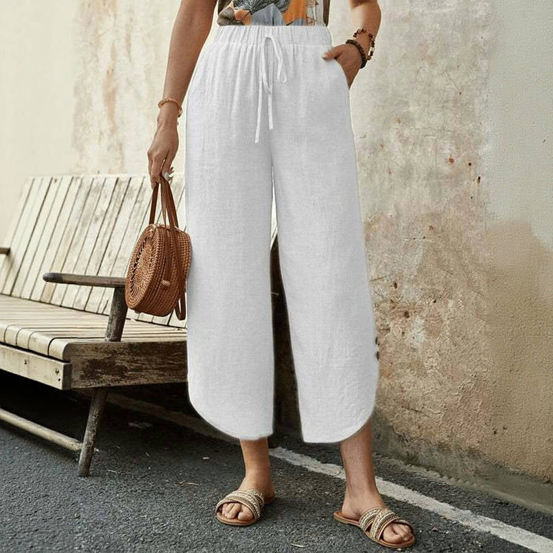 【Baumwolle Und Leinen】Bequeme Freizeithose