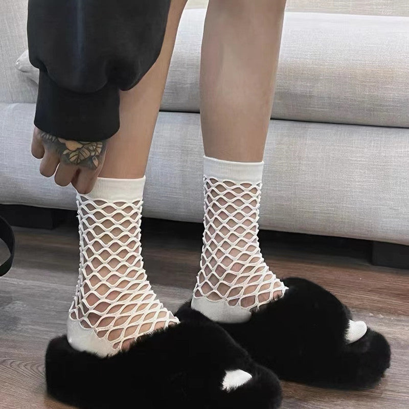 Einfarbige Durchbrochene Socken