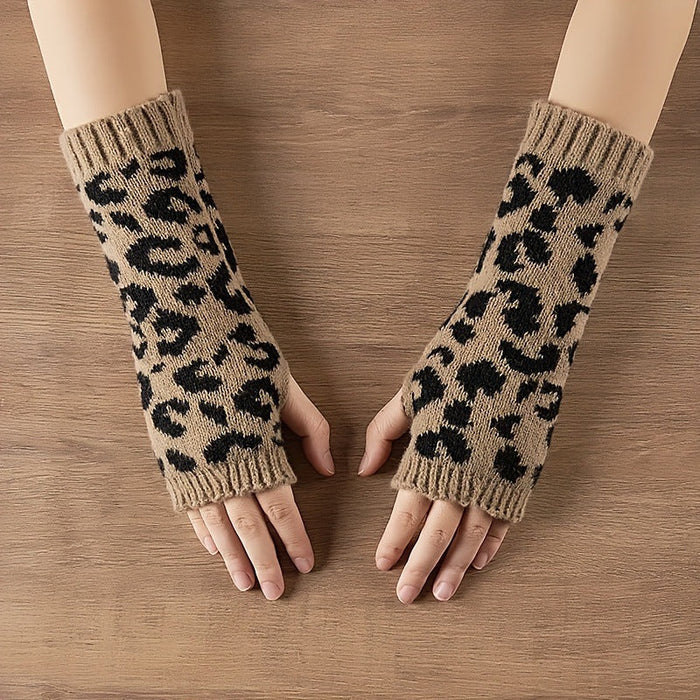 Warme Handschuhe Mit Leopardenmuster