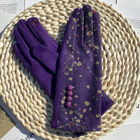 Warme Handschuhe Mit Blumenmuster