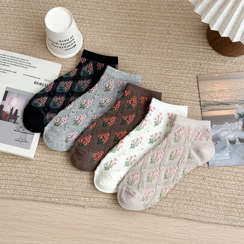 Vintage-Socken Mit Blumenmuster