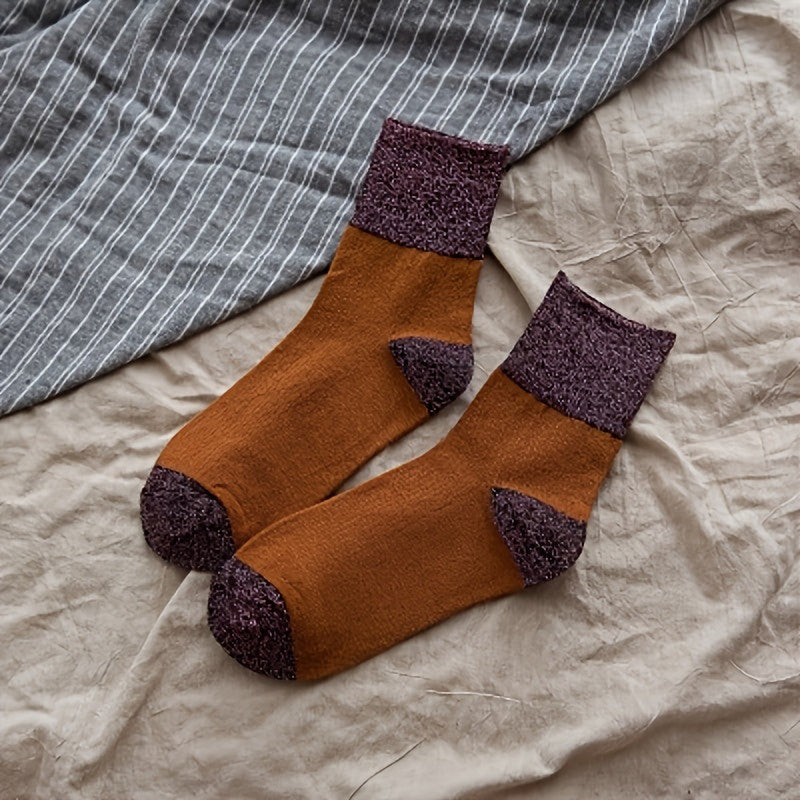 Lässige Socken Mit Farbblockmuster
