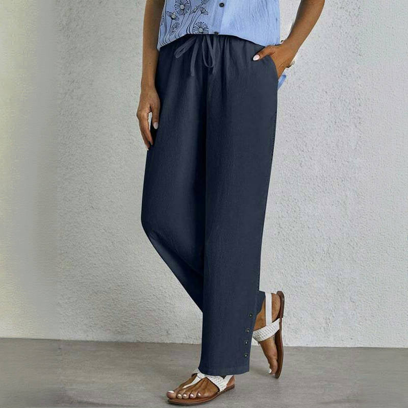【Baumwolle Und Leinen】Bequeme Freizeithose