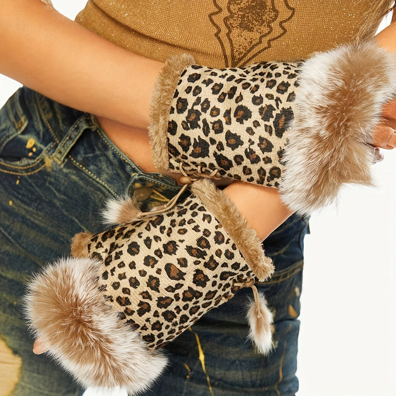 Warme Handschuhe Mit Leopardenmuster