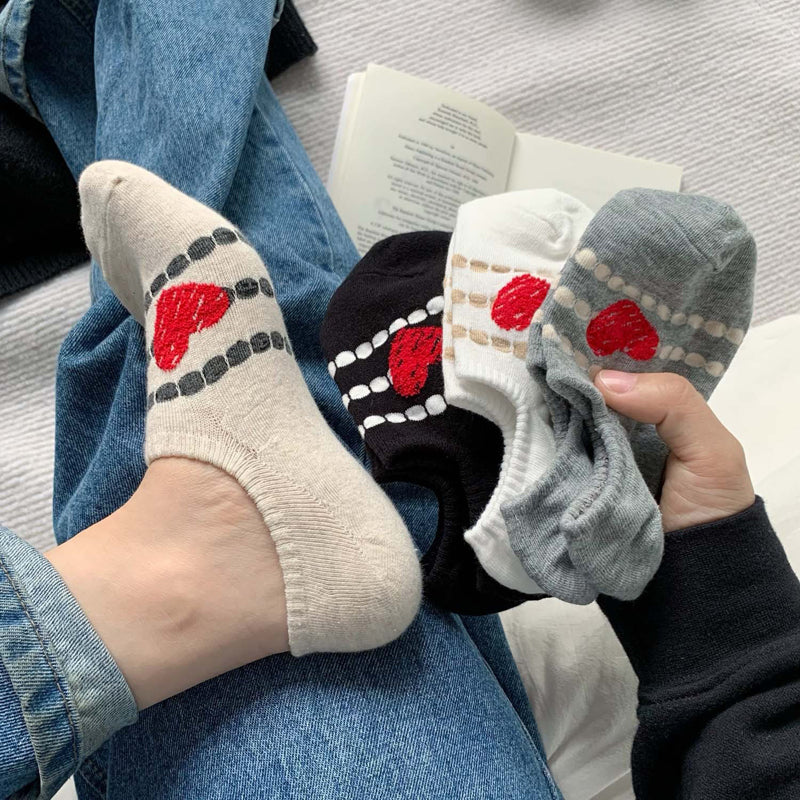 Lässige Socken Mit Herzmuster
