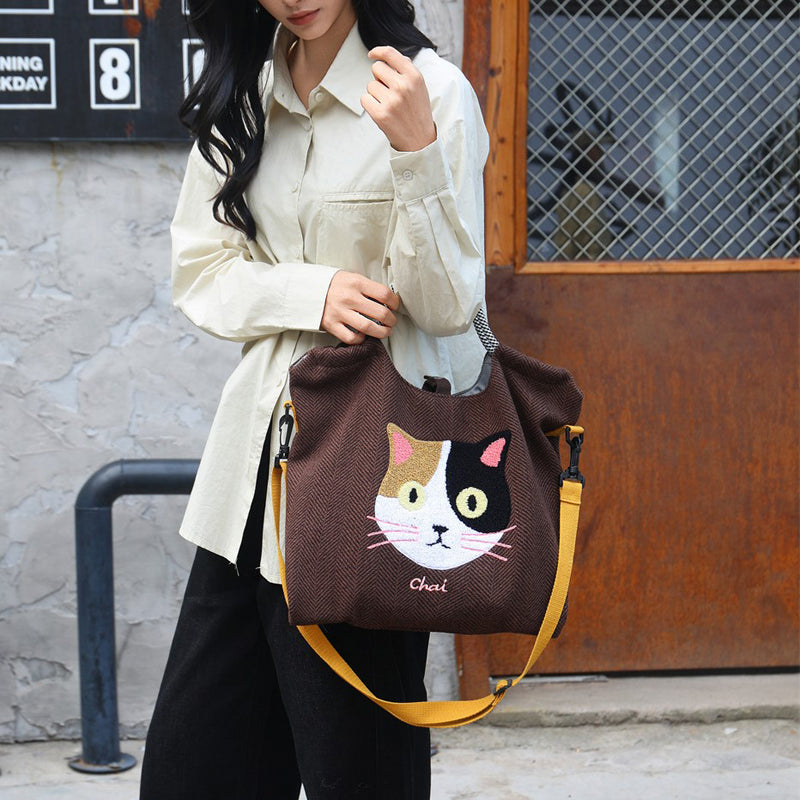 Lässige Tasche Mit Katzenmuster