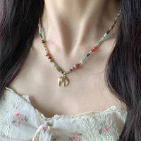 Bunte Perlenkette Im Boho-Stil