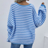 Lässiger Gestreifter Strickpullover