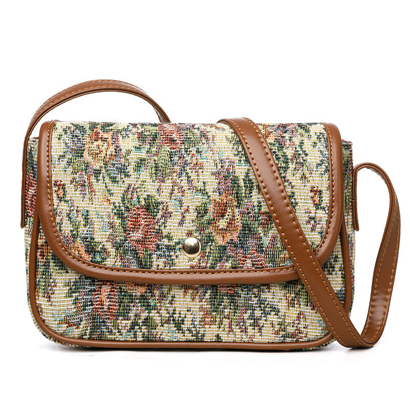 Vintage-Tasche Mit Blumenmuster