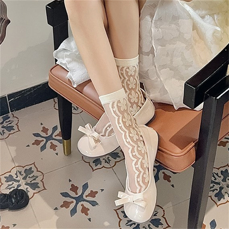Atmungsaktive Socken Mit Blumenmuster