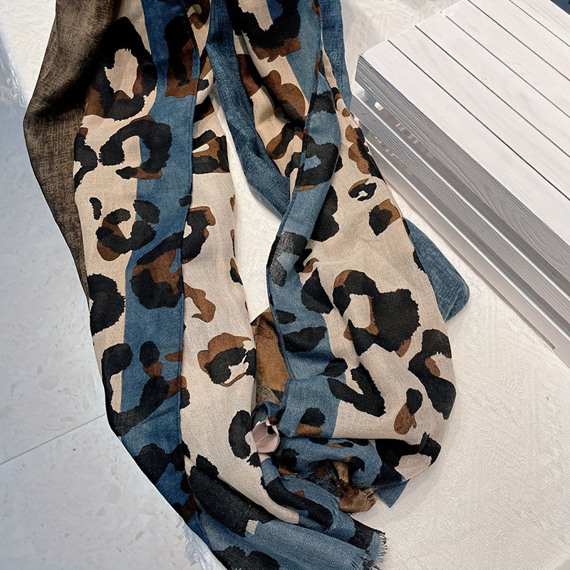 Lässiger Schal Mit Leopardenmuster