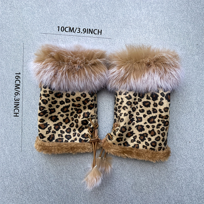 Warme Handschuhe Mit Leopardenmuster