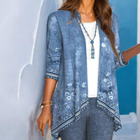Vintage Strickjacke Mit Blumenprint