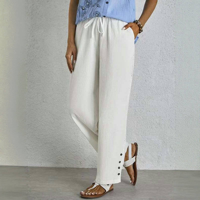 【Baumwolle Und Leinen】Bequeme Freizeithose