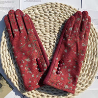 Warme Handschuhe Mit Blumenmuster
