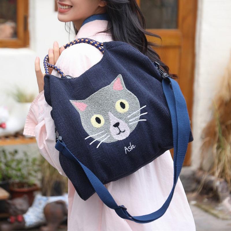 Lässige Tasche Mit Katzenmuster