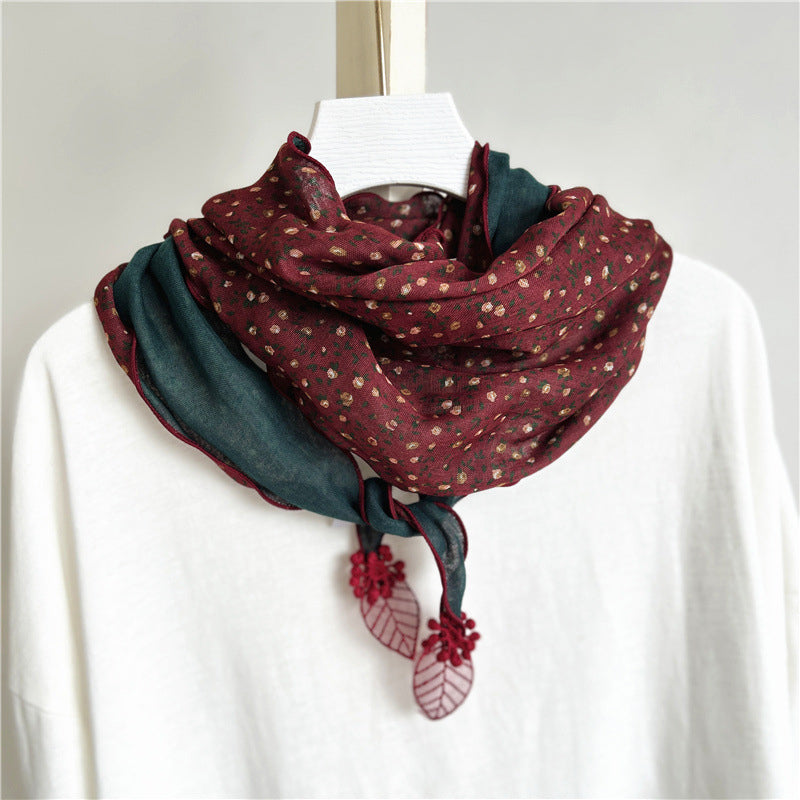 Vintage-Schal Mit Blumenmuster