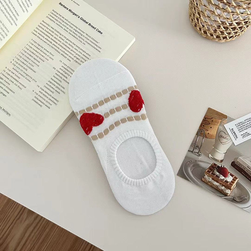 Lässige Socken Mit Herzmuster