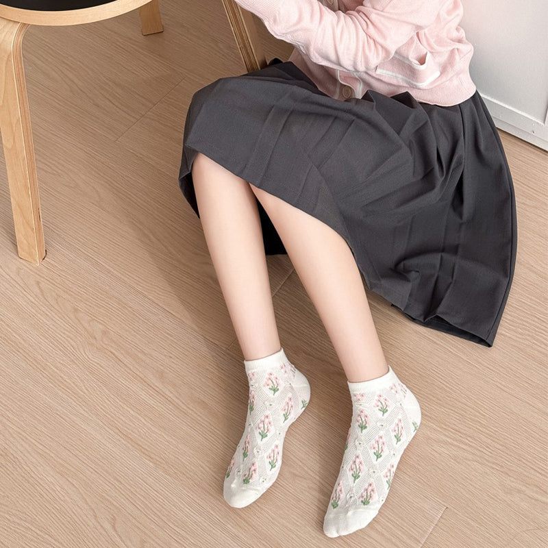 Vintage-Socken Mit Blumenmuster