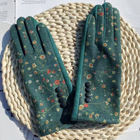 Warme Handschuhe Mit Blumenmuster