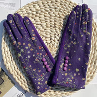 Warme Handschuhe Mit Blumenmuster