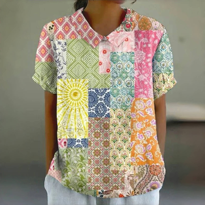 Vintage Bunte Bluse