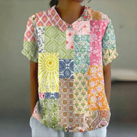 Vintage Bunte Bluse