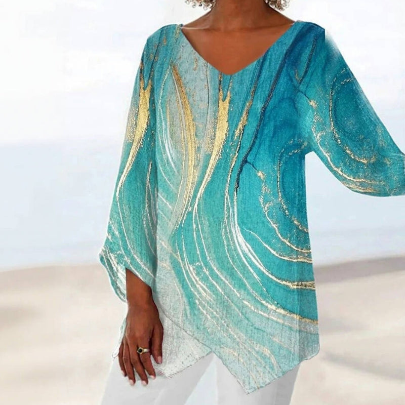 Unregelmäßigem Bluse Mit Farbverlauf