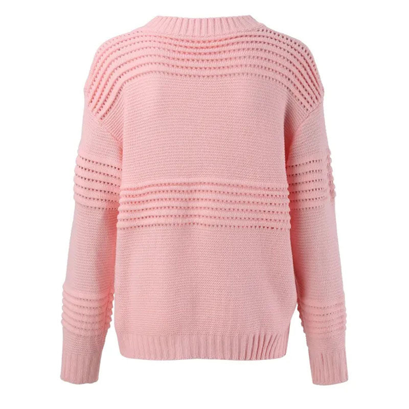 Lässiger Hohlstrickpullover