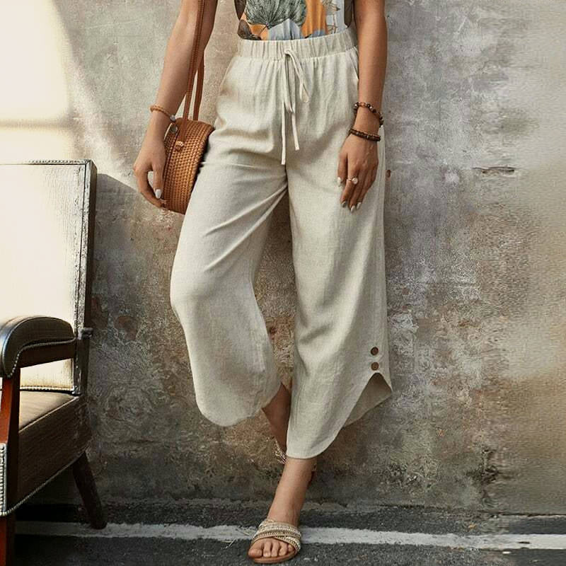 【Baumwolle Und Leinen】Bequeme Freizeithose