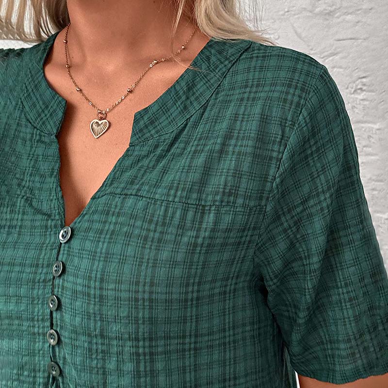 Vintage Karierte Bluse