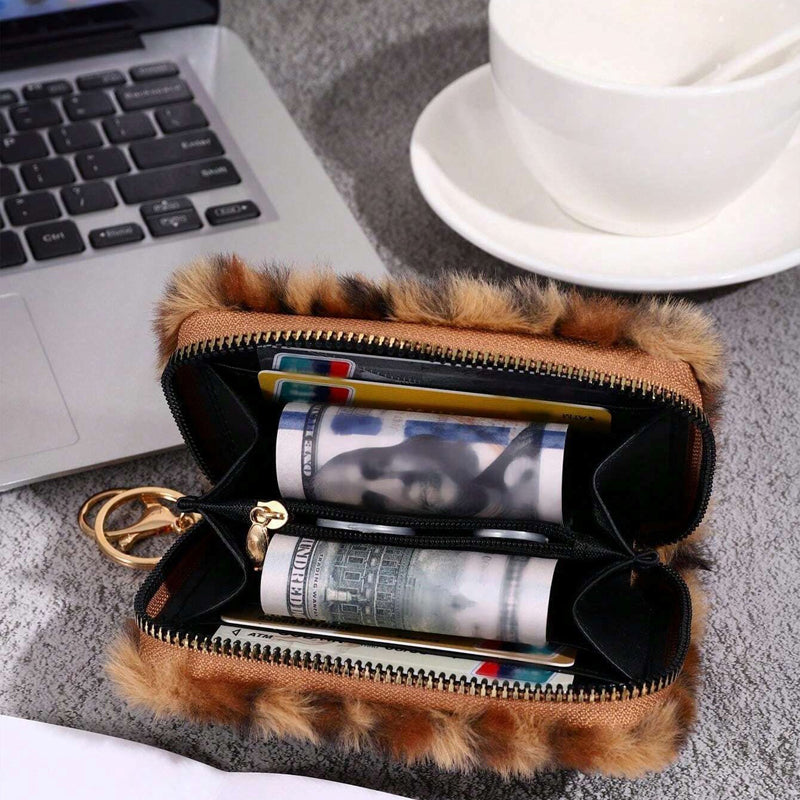 Vintage Münzgeldbörse Mit Leopardenmuster