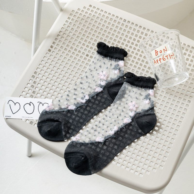 Atmungsaktive Blumensocken