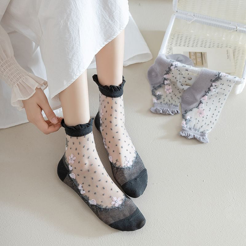 Atmungsaktive Blumensocken