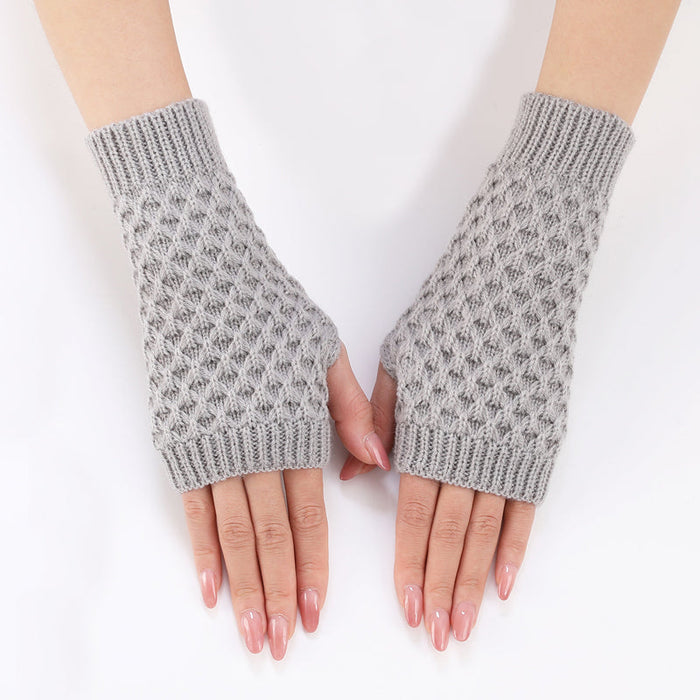 Einfarbige Strickhandschuhe