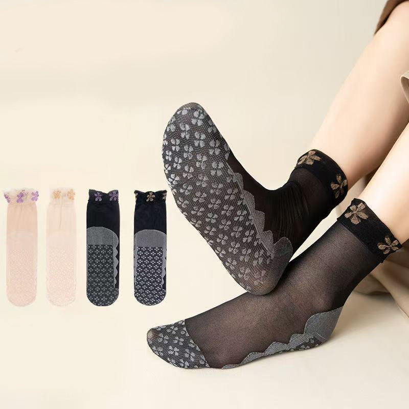 Atmungsaktive Blumensocken