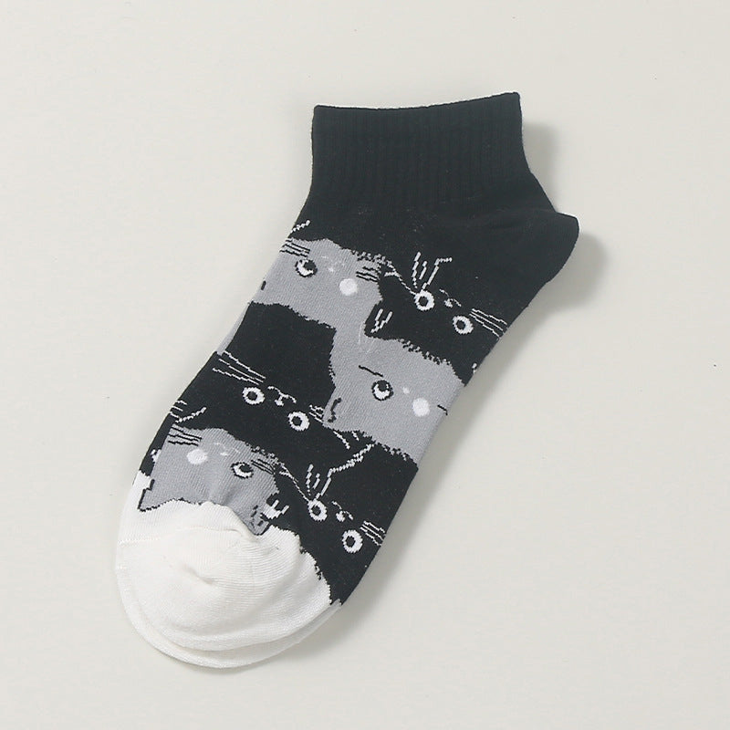 Lässige Socken Mit Katzenmuster