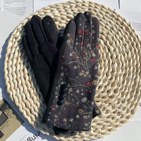 Warme Handschuhe Mit Blumenmuster