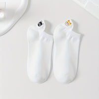 Lässige Socken Mit Katzenstickerei