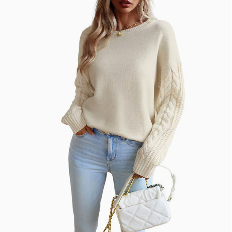 Lässiger Einfarbiger Strickpullover
