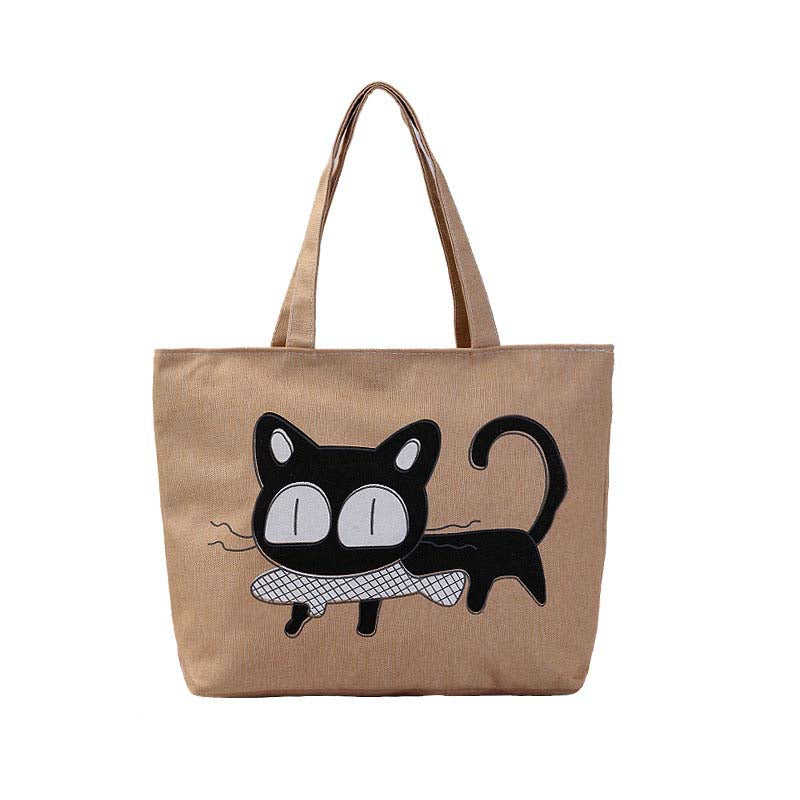 Cartoon-Katze-Segeltuchtasche