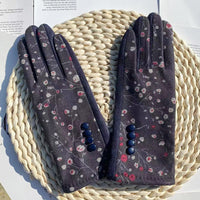 Warme Handschuhe Mit Blumenmuster