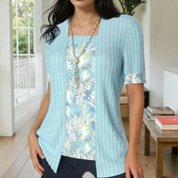 Elegante Patchwork-Bluse
