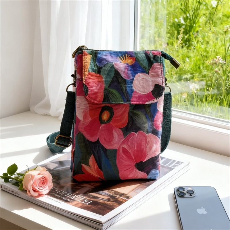 Vintage-Tasche Mit Blumenmuster