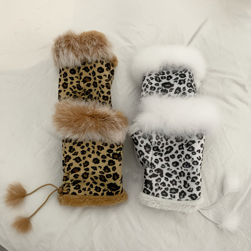 Warme Handschuhe Mit Leopardenmuster