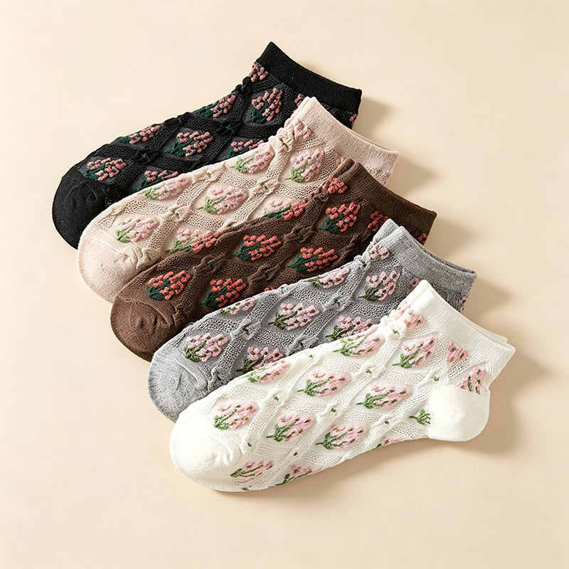 Vintage-Socken Mit Blumenmuster